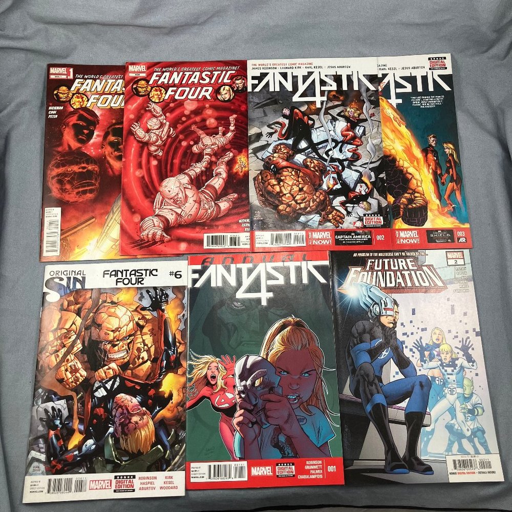 Fantastic Four Marvel Comic Books Lot of 7 Asst Issues 2014 #2+ 2012 605.1 606